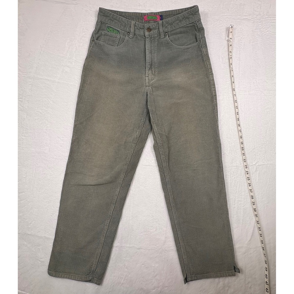 Empyre Tori Sage Green Corduroy Pants Womens Size 8 High Rise Straight Leg Skate